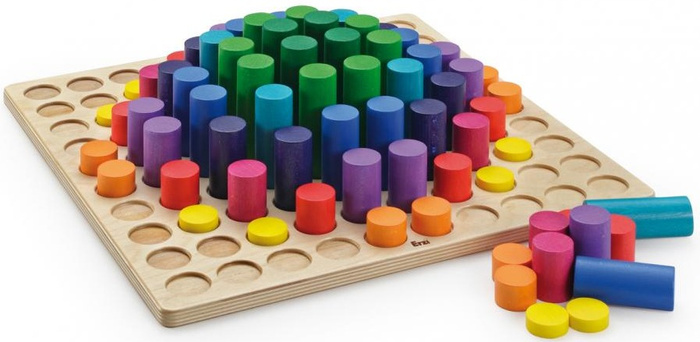 Drewniana Gra edukacyjna Teoria mnogości Cylindry 10x10 Erzi