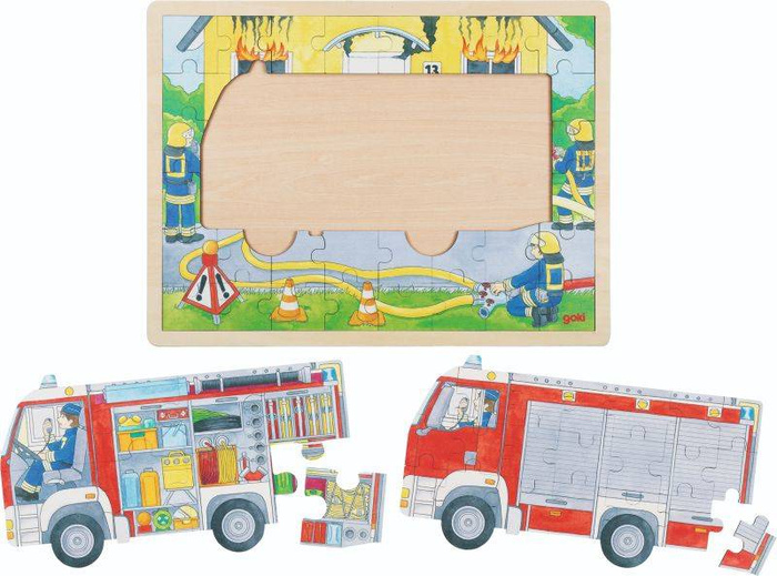 Drewniane puzzle warstwowe Straż Pożarna Goki 