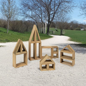 Klocki konstrukcyjne Kulodrom drewniany 24 wielkich elementów Erzi 