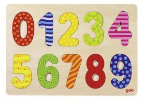 Układanka z cyframi 0-9, wzorki,10 el.