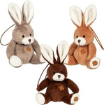 Pluszowy króliczek z brązową łatką brelok mała maskotka Goki