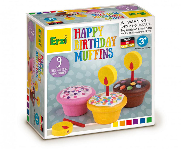 Drewniane muffinki urodzinowe Erzi