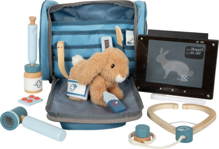 Pluszowy królik z torbą weterynarza i akcesoriami Small Foot