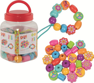 Kolorowe koraliki o różnych kształtach do nawlekania Goki