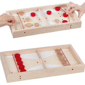 Drewniana gra zręcznościowa Super Puck i Curling Goki