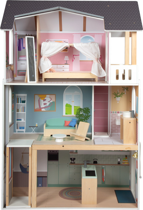 Drewniany domek dla lalek willa XL z wyposażeniem Small Foot
