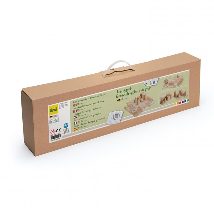 Drewniana Gra edukacyjna Bryły geometryczne Erzi