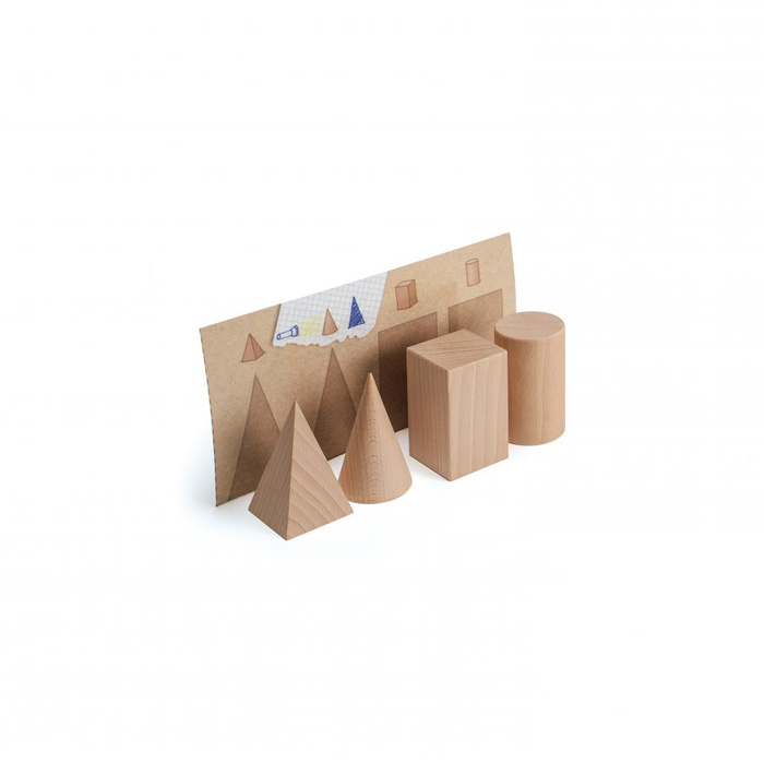 Drewniana Gra edukacyjna Bryły geometryczne Erzi