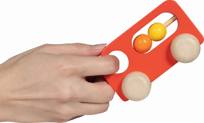 Komplet drewnianych 4 autek z instrumentami Goki