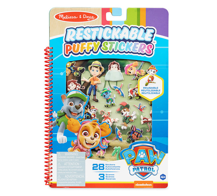 Naklejki wielokrotnego użytku z książką Psi Patrol Puffy Sticker – Jungle Melissa and Doug