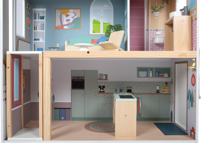 Drewniany domek dla lalek willa XL z wyposażeniem Small Foot