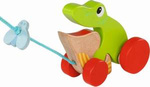 Drewniana Żaba do ciągnięcia na sznurku Goki
