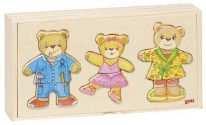 Układanka - ubieranie, rodzina misiów, 36 el. 