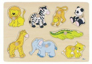 Układanka z elementami do wkładania, zoo zwierzęta...