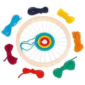 Krosno tkackie z drewna Sploty w kole Goki