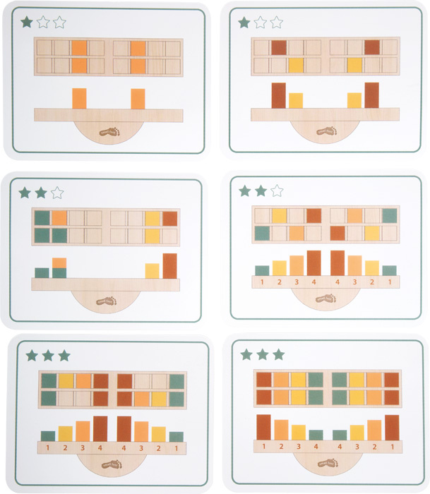 Edukacyjna gra zręcznościowa Montessori z drewnianymi klockami i kartami wzorów Small Foot