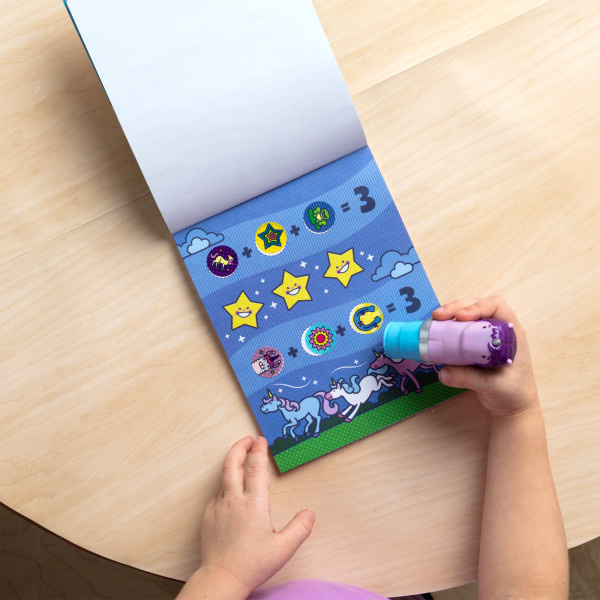 Stempel z naklejkami Sticker Wow purpurowy Jednorożec Melissa and Doug