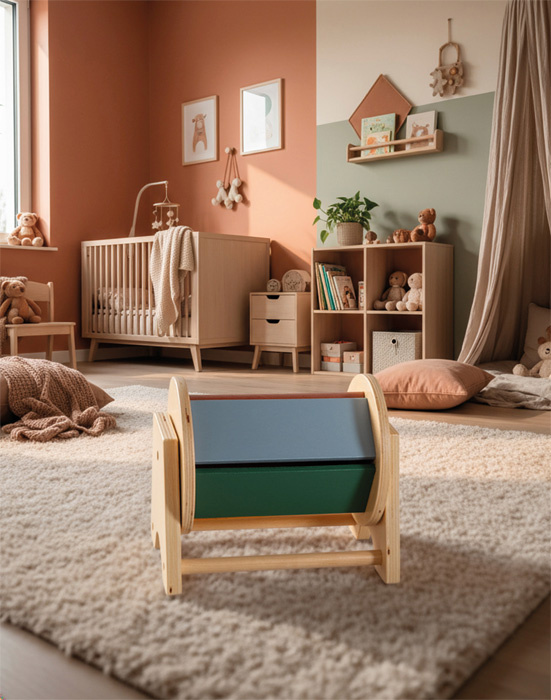 Drewniana zabawka sensoryczna bęben obrotowy Montessori Small Foot