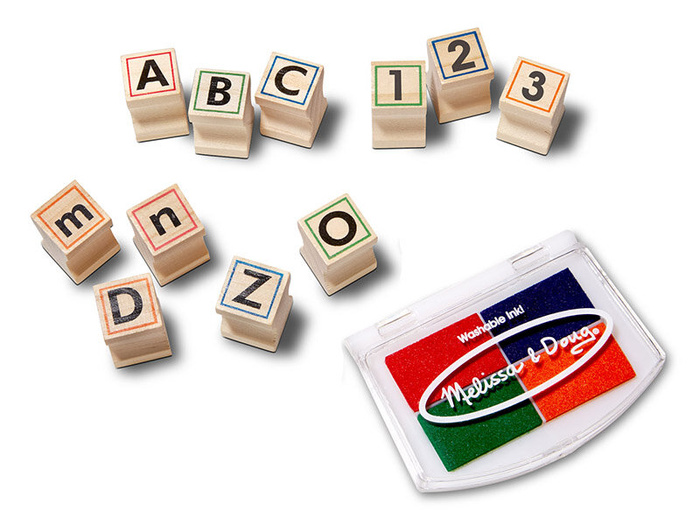 Stemple drewniane Deluxe litery i cyfry Melissa and Doug