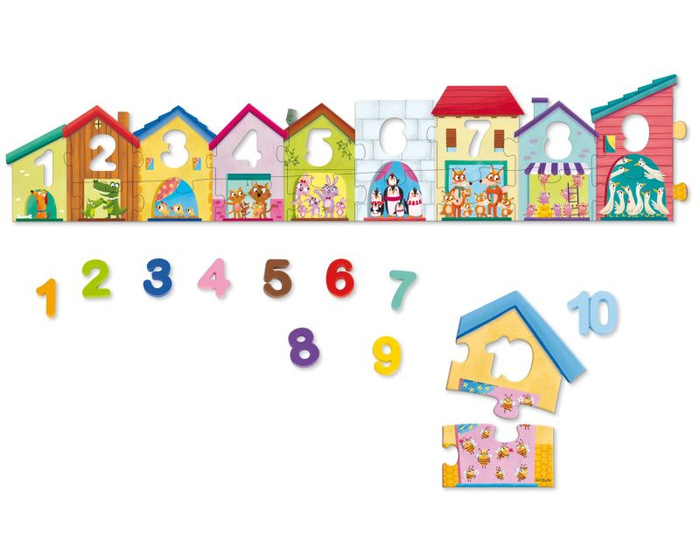 Puzzle dla dzieci Cyfry 1-10 Goula