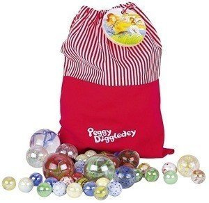 Szklane kulki w czerwonym worku Peggy Diggledey