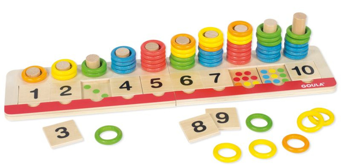 Drewniana zabawka edukacyjna Sorter do nauki liczenia i kolorów Goula