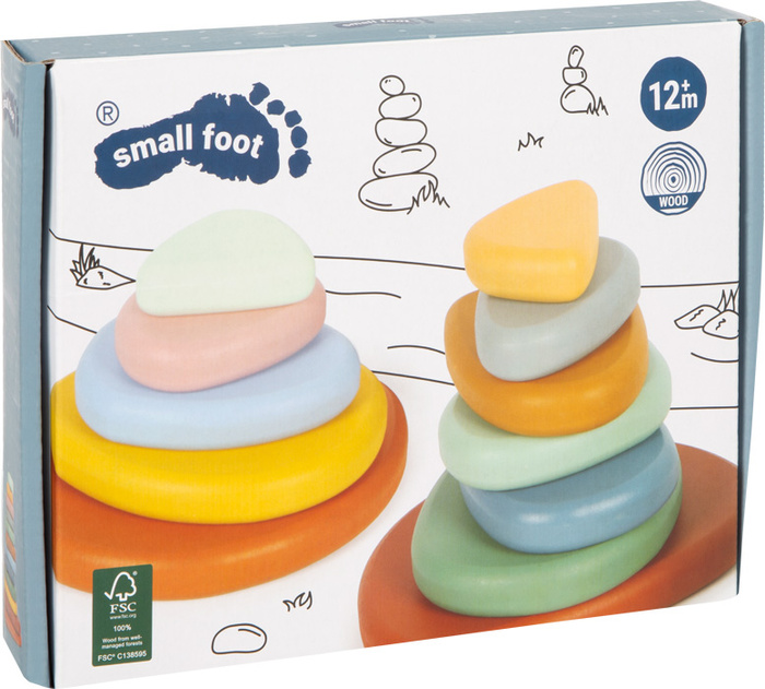Drewniana gra zręcznościowa Wieża z kamieni Montessori River Rocks Small Foot
