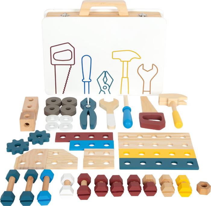 Drewniana walizka z narzędziami dla dzieci Warsztat Small Foot 