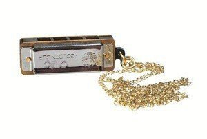 Mini harmonijka ustna z łańcuszkiem, 8 tonów