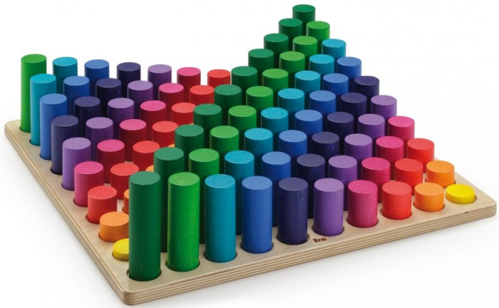 Drewniana Gra edukacyjna Teoria mnogości Cylindry 10x10 Erzi