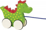 Drewniana zabawka do ciągnięcia na sznurku, smok Saro