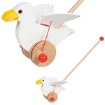 Drewniana zabawka do pchania mewa Goki