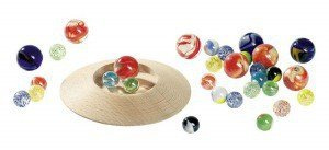 Szklane kulki z talerzem do gry, 31 sztuk