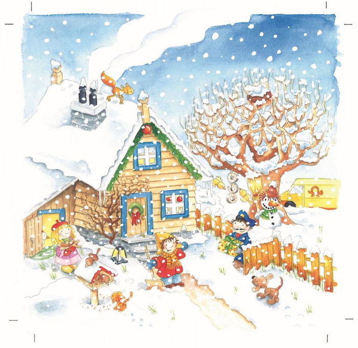 Puzzle warstwowe, 4 pory roku, 4 obrazki, 54 el.
