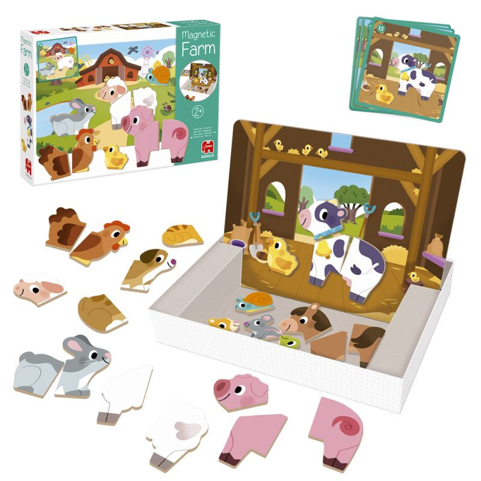 Układanka magnetyczna Farma 12 zwierząt Goula