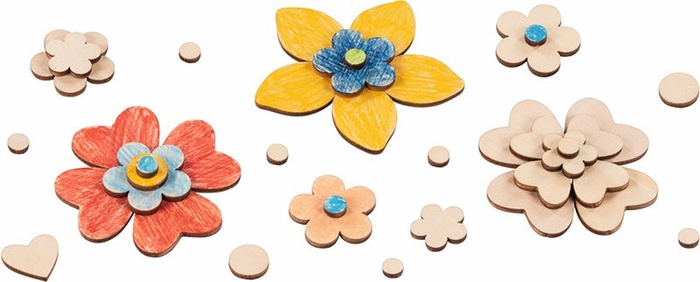Drewniane kwiatki do pokolorowania Goki