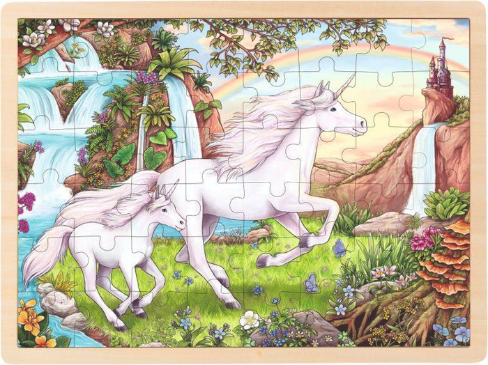 Drewniane puzzle Jednorożce Goki 