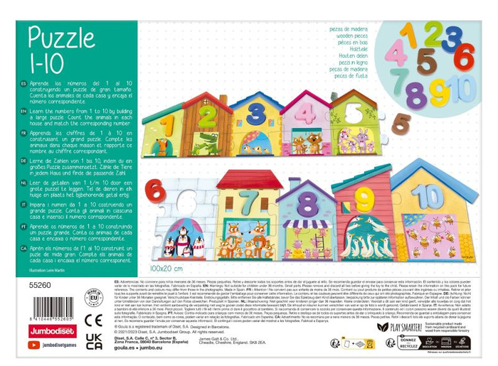 Puzzle dla dzieci Cyfry 1-10 Goula