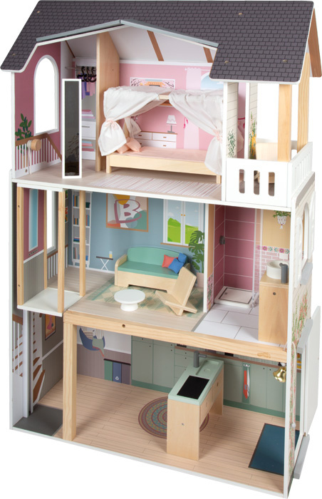 Drewniany domek dla lalek willa XL z wyposażeniem Small Foot