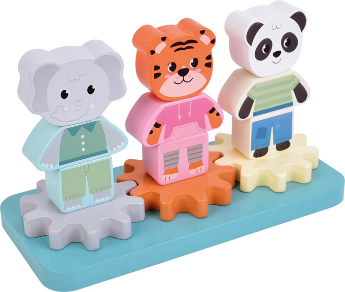 Drewniana układanka na paliku klocki dla dzieci Przyjaciele Dżungli Small Foot