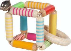 Drewniana elastyczna kostka z dzwoneczkiem Goki Baby