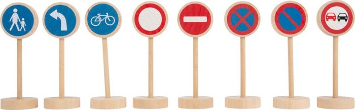 Drewniane znaki drogowe zestaw do zabawy dla dzieci Small Foot