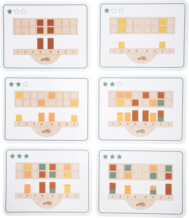 Edukacyjna gra zręcznościowa Montessori z drewnianymi klockami i kartami wzorów Small Foot