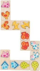 Domino z drewna Wiejskie obrazki 3D Goki