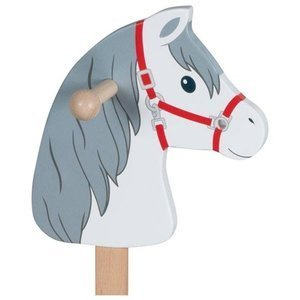 Drewniana głowa konia na kiju Goki