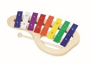 Kolorowy ksylofon z uchwytem, 8 tonów