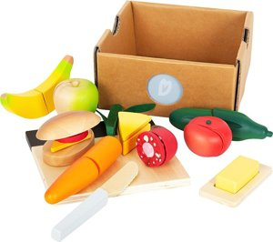 Drewniany zestaw śniadaniowy do krojenia z deską kuchenną Small Foot