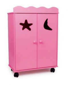 Szafa na ubranka dla lalek, różowa