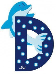 Drewniana literka D, zwierzęta