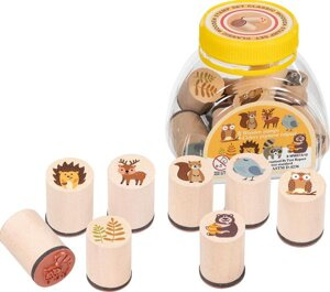 Drewniane pieczątki Zwierzęta leśne Goki